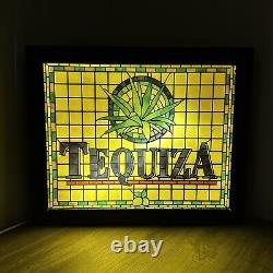 Vintage Tequiza Tequila Lighted Sign 32x 26 Bar Beer Pub Man Cave Agave Plant