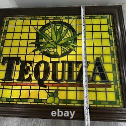 Vintage Tequiza Tequila Lighted Sign 32x 26 Bar Beer Pub Man Cave Agave Plant
