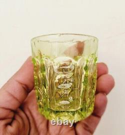 Vintage Unique Neon Green Glass Tequila Shot Tumbler Barware Old Rare GT222