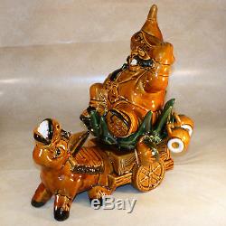 Vintage Viva Mexico Donkey Cart and Rider Tequila Decanter Service Set