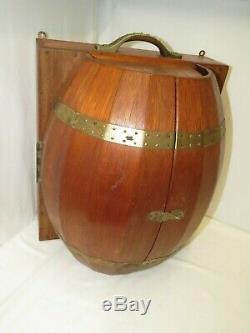 Vintage Wood Mini Bar Barrel Whiskey Gin Tequila Rum Wall Hanging Man Cave