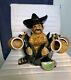 Vintage Agave Tequila Decanter Mexican Ceramic Barware 9 Piece Pottery Set