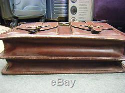 Vintage tequila executive-leather Messenger-Travel-Briefcase laptop shoulder