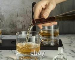 Whiskey Decanter And Glasses Set With Bracket Bourbon Scotch Rum Tequila Bottle