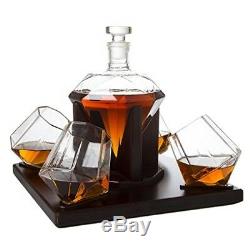 Whiskey Decanter Set For Liquor Scotch Rum Bourbon Vodka Tequila Diamond Gift