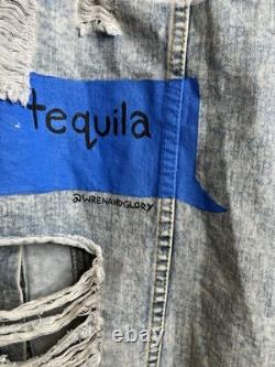 Wren and Glory Hand Painted Coffee Tequila Denim Jacket Medium Limited Edition