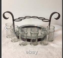 Zodax Tequila Shot Set In Bronze With Six Glass Tequila Shooters