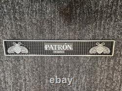 (qty 7) Patron Tequila Black & Silver Rubber Rail Runner Spill Bar Mat Coaster