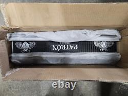 (qty 7) Patron Tequila Black & Silver Rubber Rail Runner Spill Bar Mat Coaster